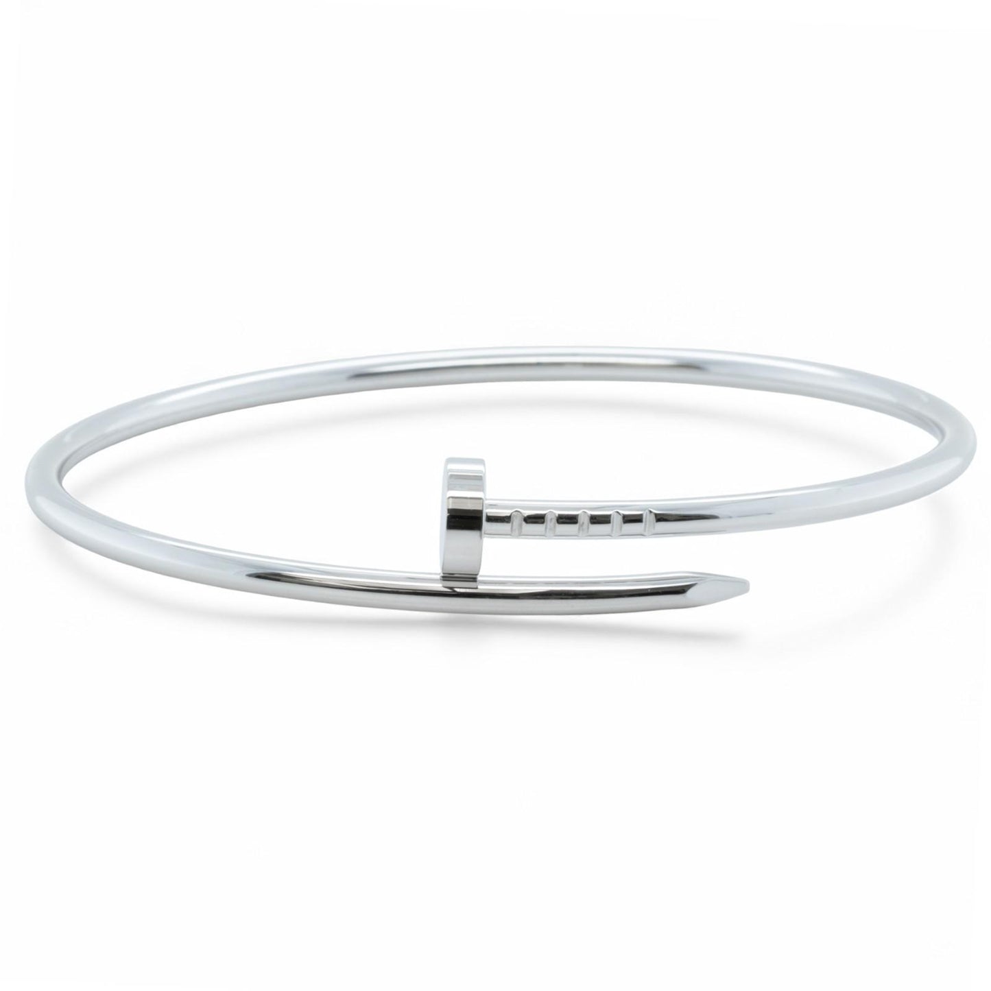 Cartier Juste un Clou 18k White Gold Small NAIL Bracelet SZ 17 BAG BOX + CERT