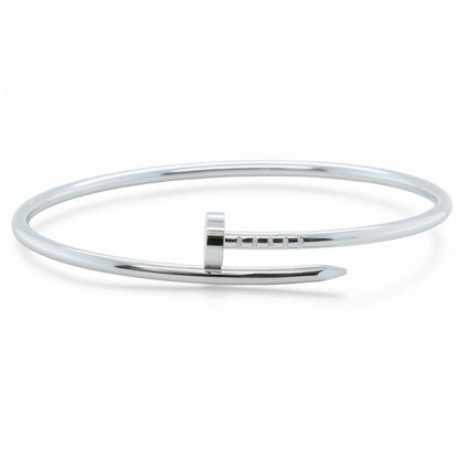 Cartier Juste un Clou 18k White Gold Small NAIL Bracelet SZ 17 BAG BOX + CERT