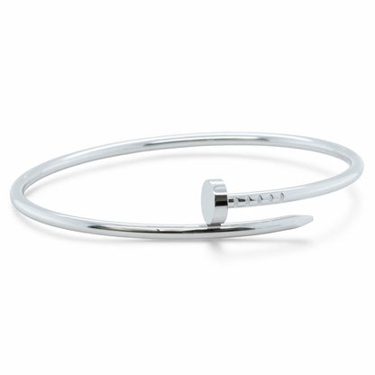 Cartier Juste un Clou 18k White Gold Small NAIL Bracelet SZ 17 BAG BOX + CERT