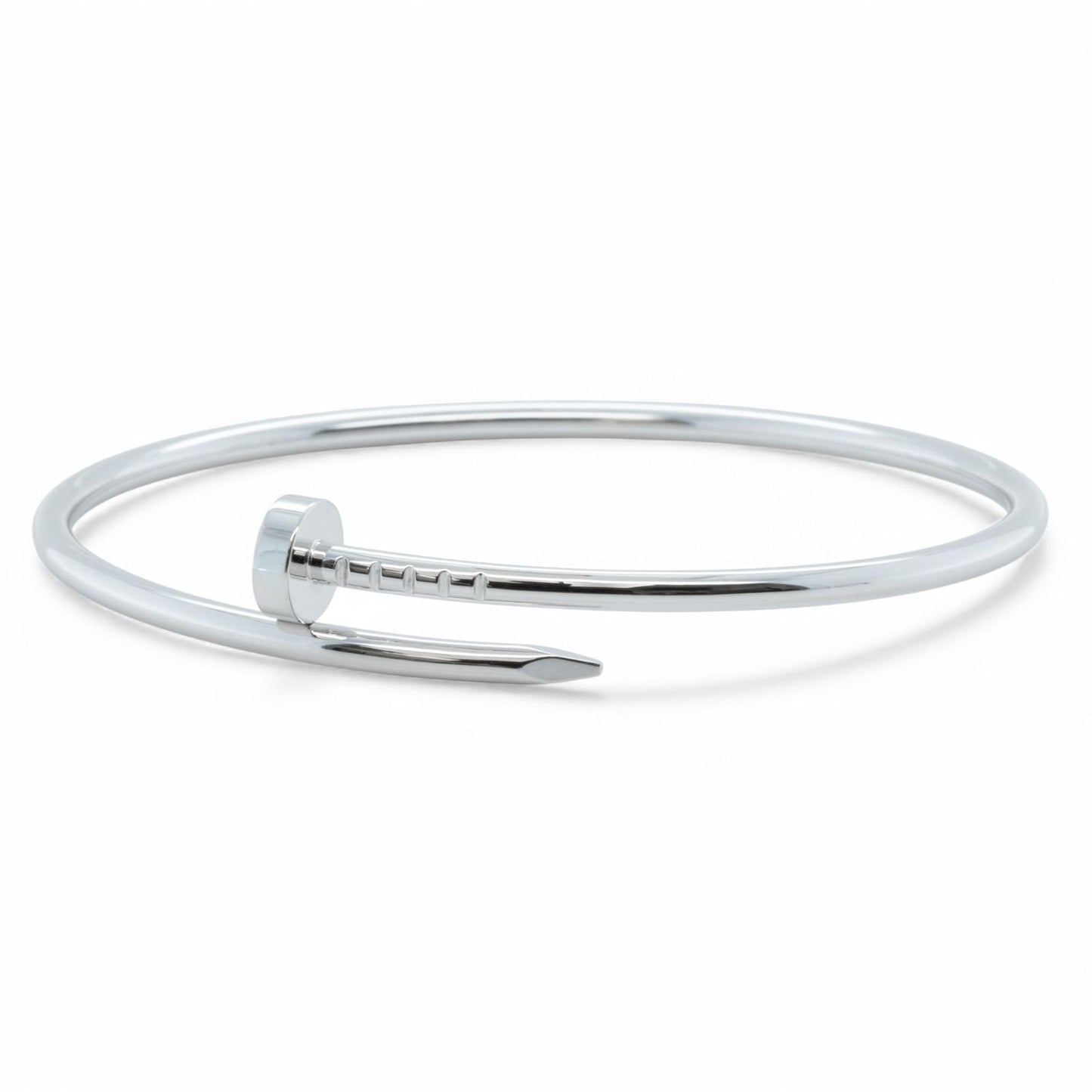 Cartier Juste un Clou 18k White Gold Small NAIL Bracelet SZ 17 BAG BOX + CERT