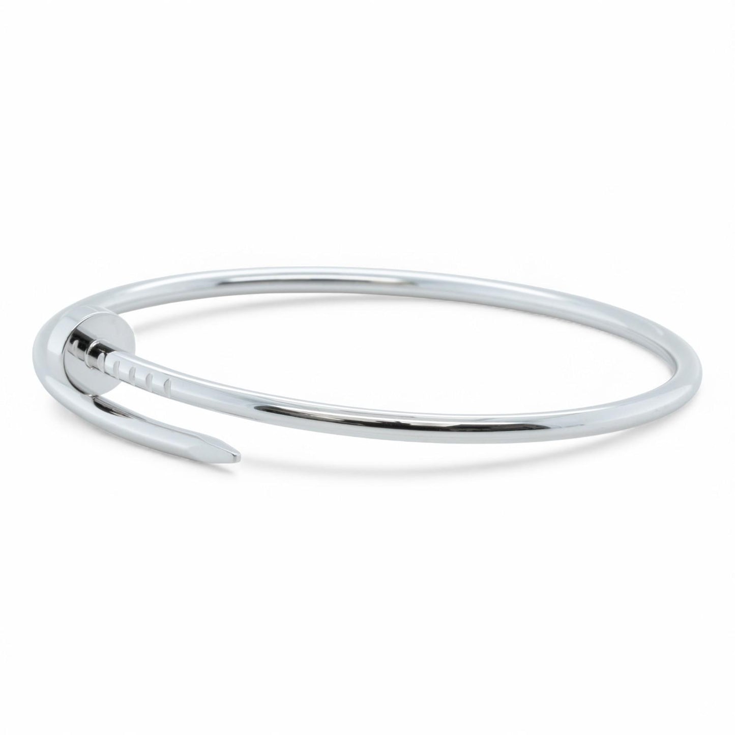 Cartier Juste un Clou 18k White Gold Small NAIL Bracelet SZ 17 BAG BOX + CERT