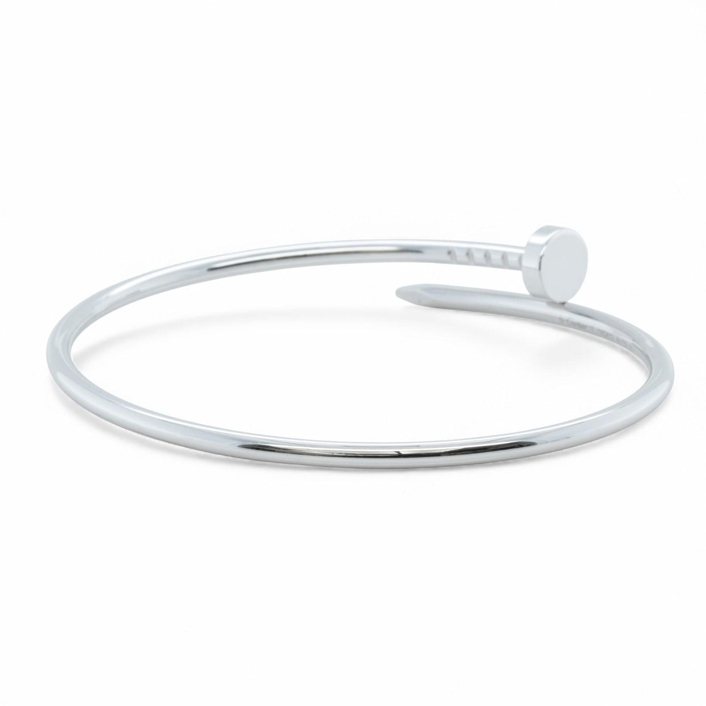 Cartier Juste un Clou 18k White Gold Small NAIL Bracelet SZ 17 BAG BOX + CERT