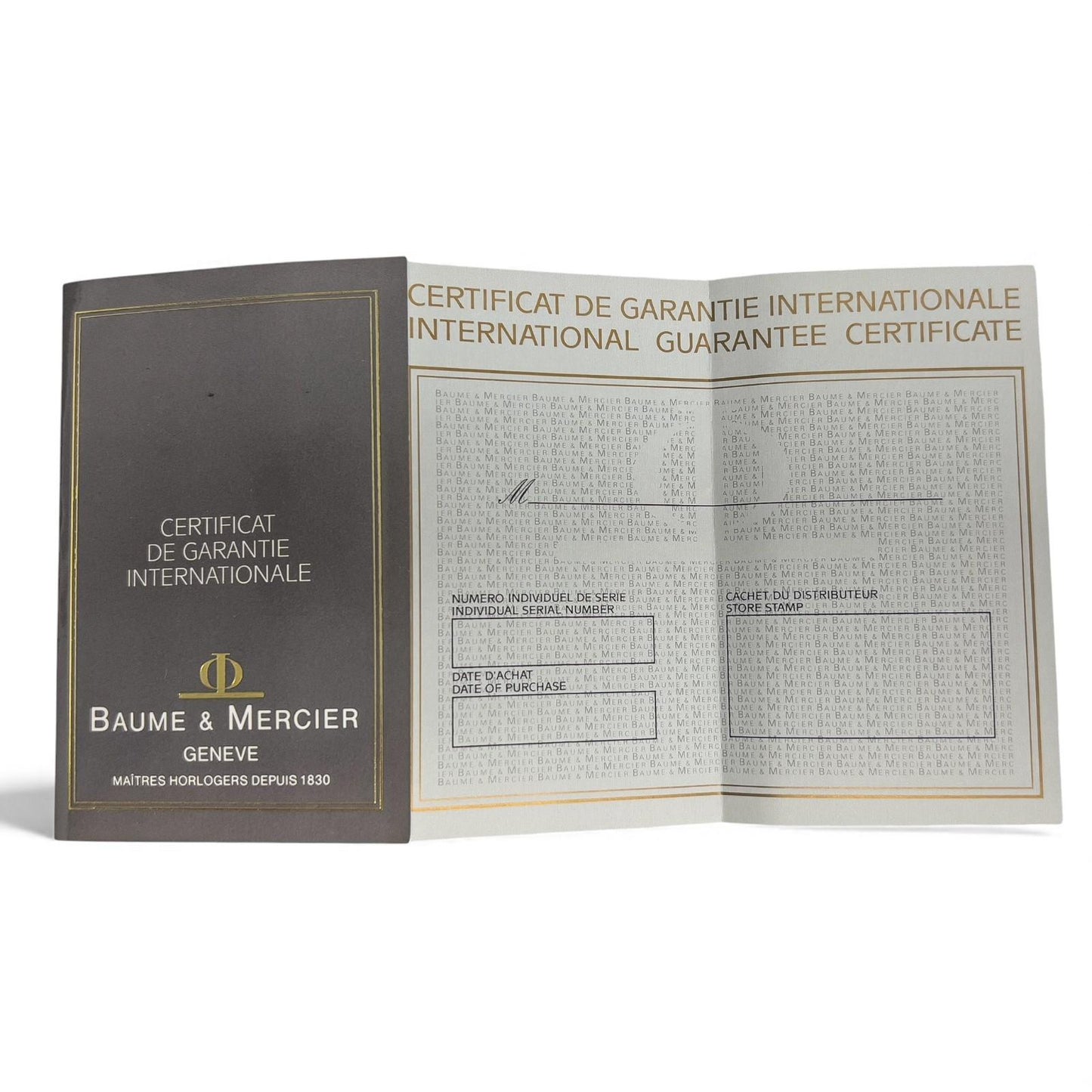 OPEN PAPERS Baume & Mercier Classima Date 95248 14k Yellow Gold White 32mm BOX