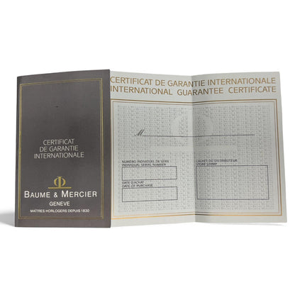 OPEN PAPERS Baume & Mercier Classima Date 95248 14k Yellow Gold White 32mm BOX