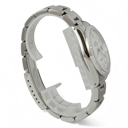 1991 Rolex Datejust 36mm MOP Diamond Dial Bezel Stainless Steel Watch 16220