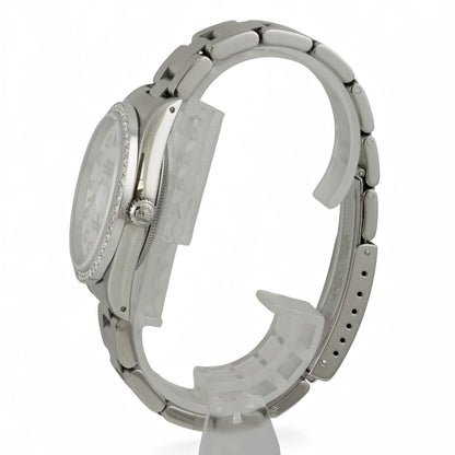 1991 Rolex Datejust 36mm MOP Diamond Dial Bezel Stainless Steel Watch 16220