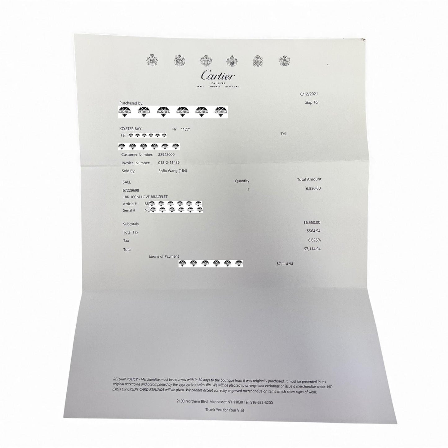 2021 Cartier Love 18k Yellow Gold Classic Bracelet Size 16 BAG BOX RCPT + CERT