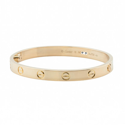2021 Cartier Love 18k Yellow Gold Classic Bracelet Size 16 BAG BOX RCPT + CERT