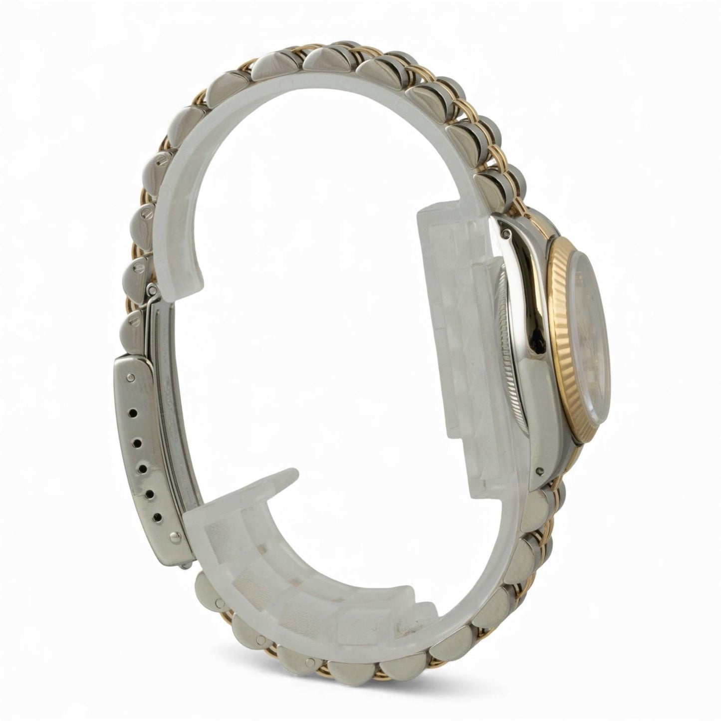 1990 Rolex DateJust 67193 26mm SILVER Diamond Steel 18k Gold Ladies JUBILEE BOX