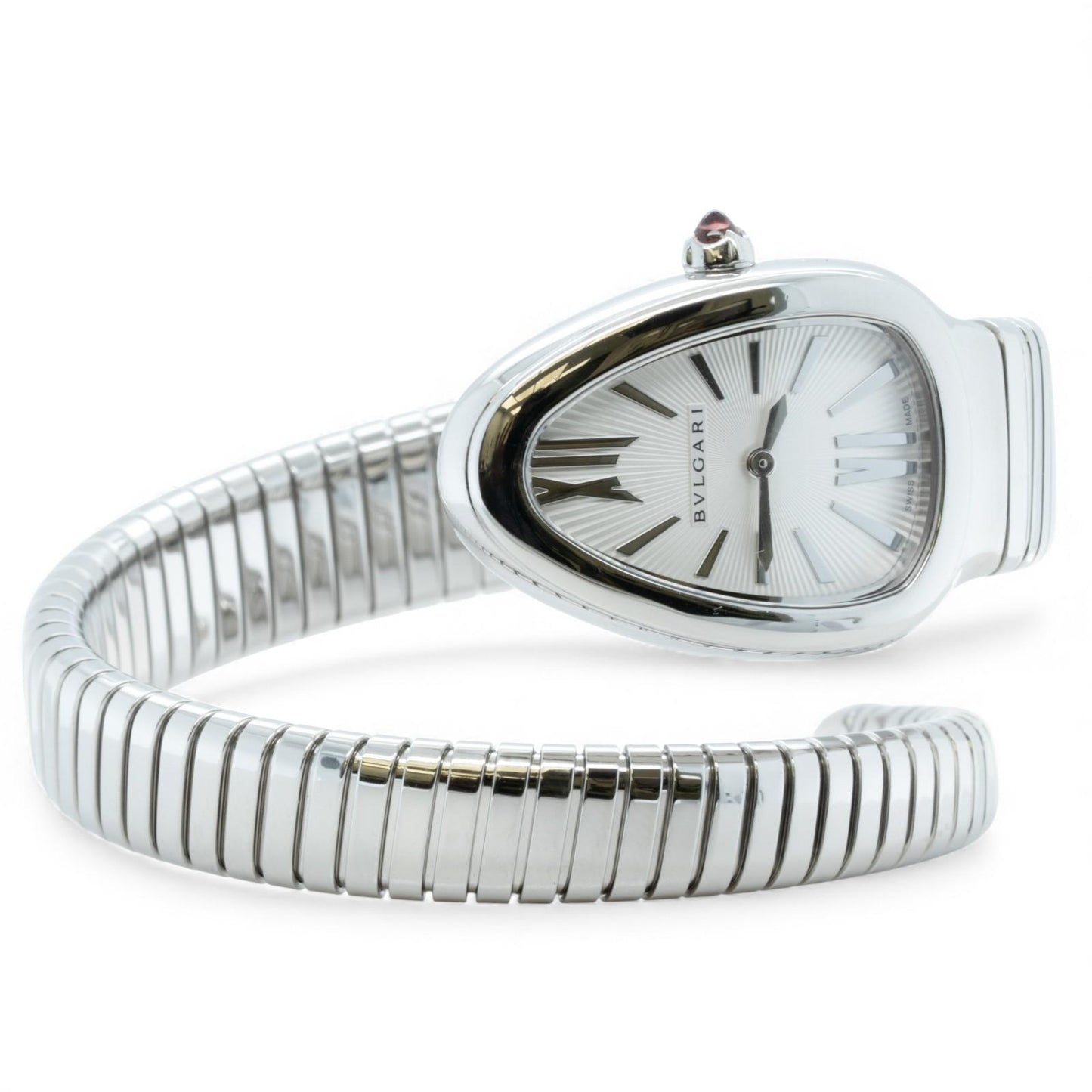 Bvlgari Serpenti SP35C6SS.1T 101817 Silver Steel Tubogas 35mm Watch BOX + PAPERS