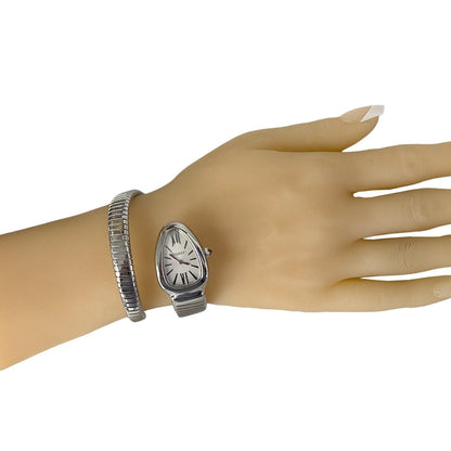 Bvlgari Serpenti SP35C6SS.1T 101817 Silver Steel Tubogas 35mm Watch BOX + PAPERS