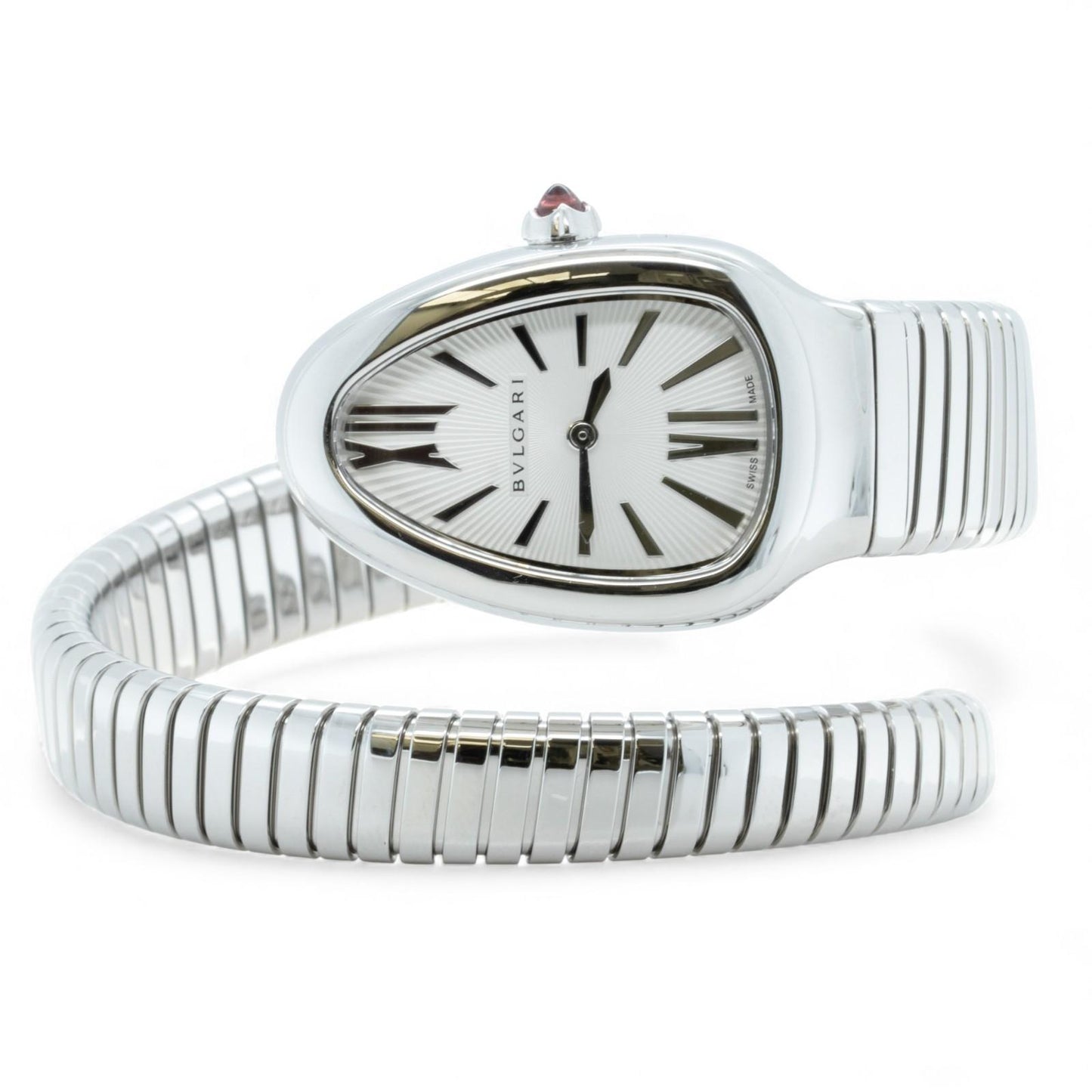 Bvlgari Serpenti SP35C6SS.1T 101817 Silver Steel Tubogas 35mm Watch BOX + PAPERS