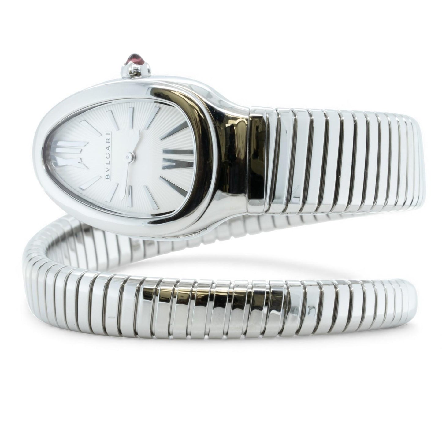 Bvlgari Serpenti SP35C6SS.1T 101817 Silver Steel Tubogas 35mm Watch BOX + PAPERS