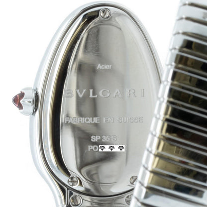Bvlgari Serpenti SP35C6SS.1T 101817 Silver Steel Tubogas 35mm Watch BOX + PAPERS