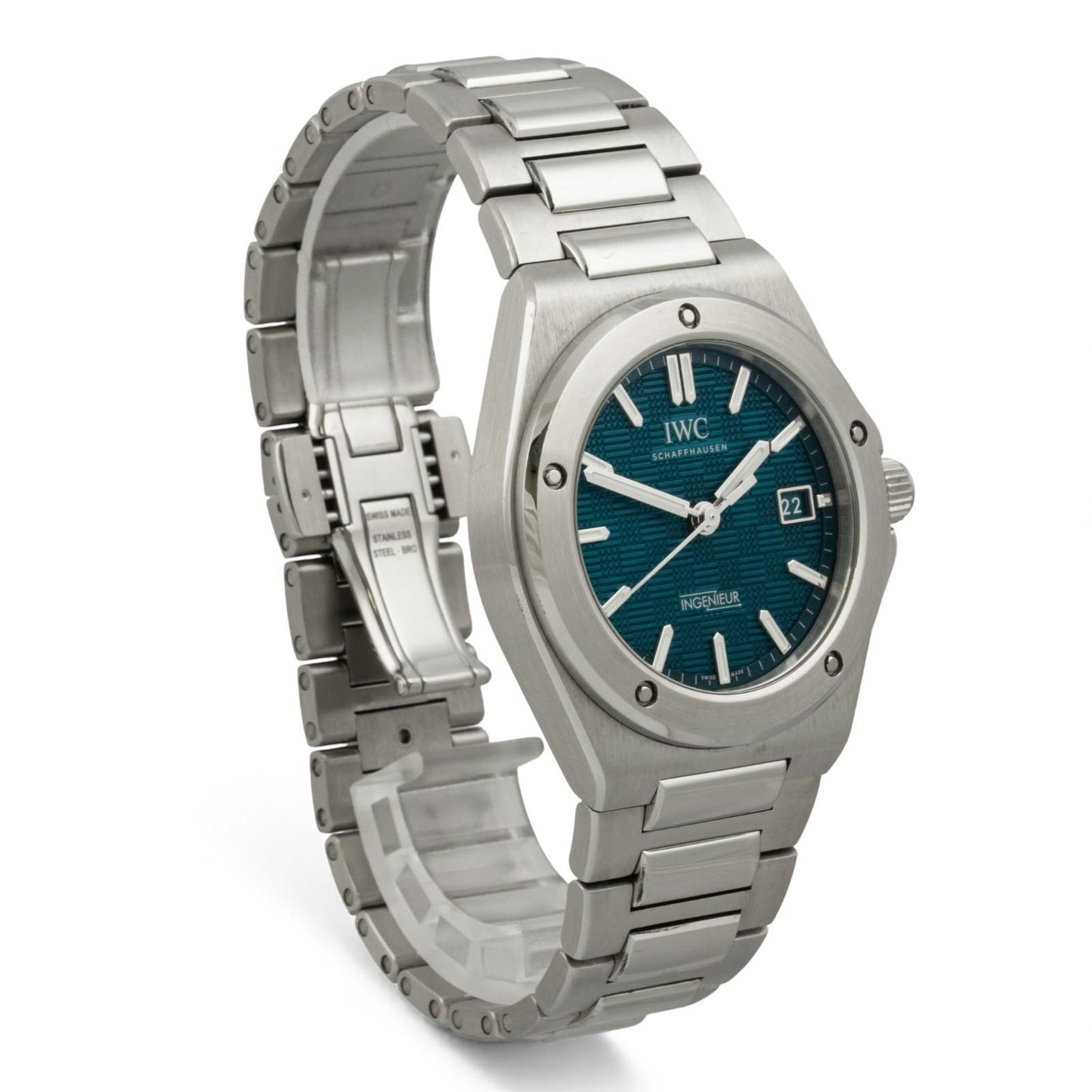 IWC Ingenieur Aqua Blue Green Dial 40mm Automatic Watch IW328903 BOX + PAPERS