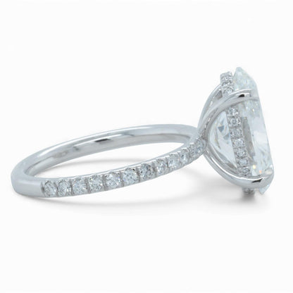 IGI 14k White Gold Lab Grown 5.03ct D VVS2 Oval Diamond Engagement Ring Size 7
