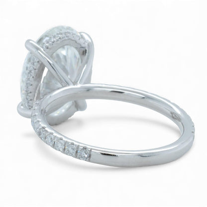 IGI 14k White Gold Lab Grown 5.03ct D VVS2 Oval Diamond Engagement Ring Size 7