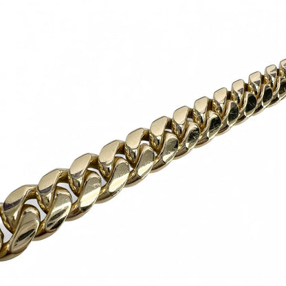 14k Yellow Gold Cuban Link 13mm Double Locking Box Clasp Bracelet 8.75" 125.1g