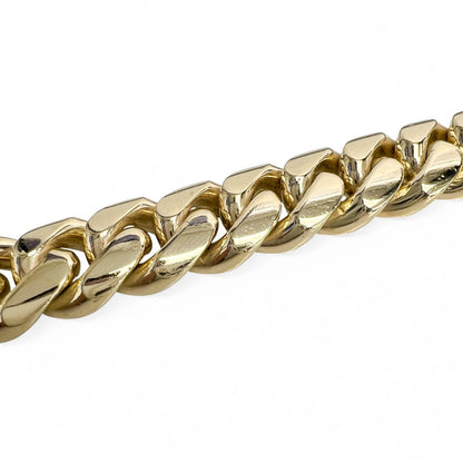 14k Yellow Gold Cuban Link 13mm Double Locking Box Clasp Bracelet 8.75" 125.1g