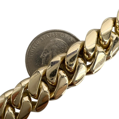 14k Yellow Gold Cuban Link 13mm Double Locking Box Clasp Bracelet 8.75" 125.1g