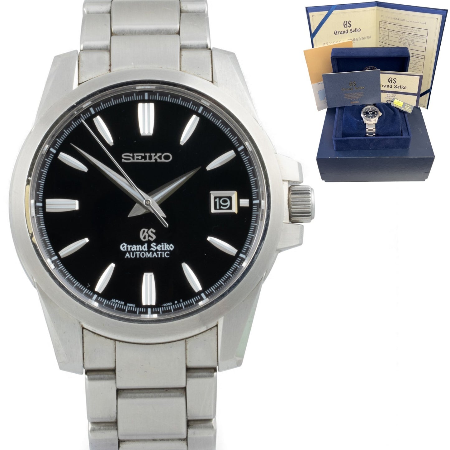 Grand Seiko GS Heritage Stainless Black Dial 39mm SGBR031 9S55-00C0 BOX + PAPERS