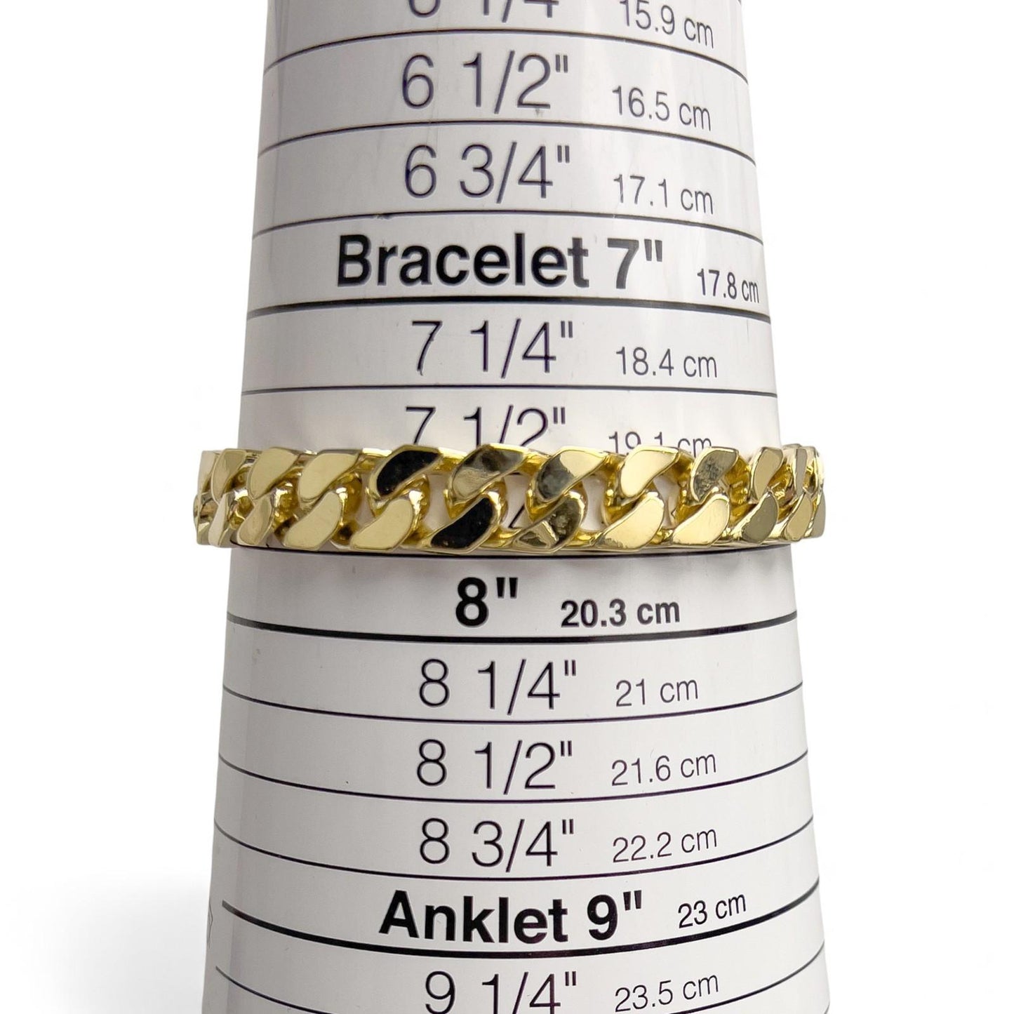 14k Yellow Gold Flat Cuban Link 9.50mm Hidden Box Clasp Bracelet 8.00" 59.9g