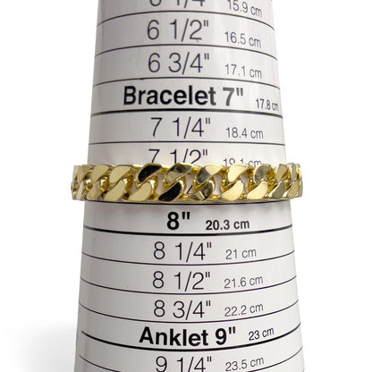 14k Yellow Gold Flat Cuban Link 9.50mm Hidden Box Clasp Bracelet 8.00" 59.9g