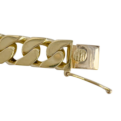 14k Yellow Gold Flat Cuban Link 9.50mm Hidden Box Clasp Bracelet 8.00" 59.9g