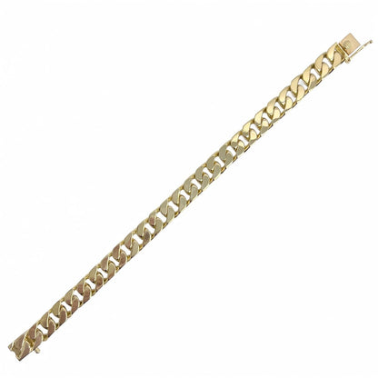 14k Yellow Gold Flat Cuban Link 9.50mm Hidden Box Clasp Bracelet 8.00" 59.9g