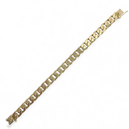 14k Yellow Gold Flat Cuban Link 9.50mm Hidden Box Clasp Bracelet 8.00" 59.9g