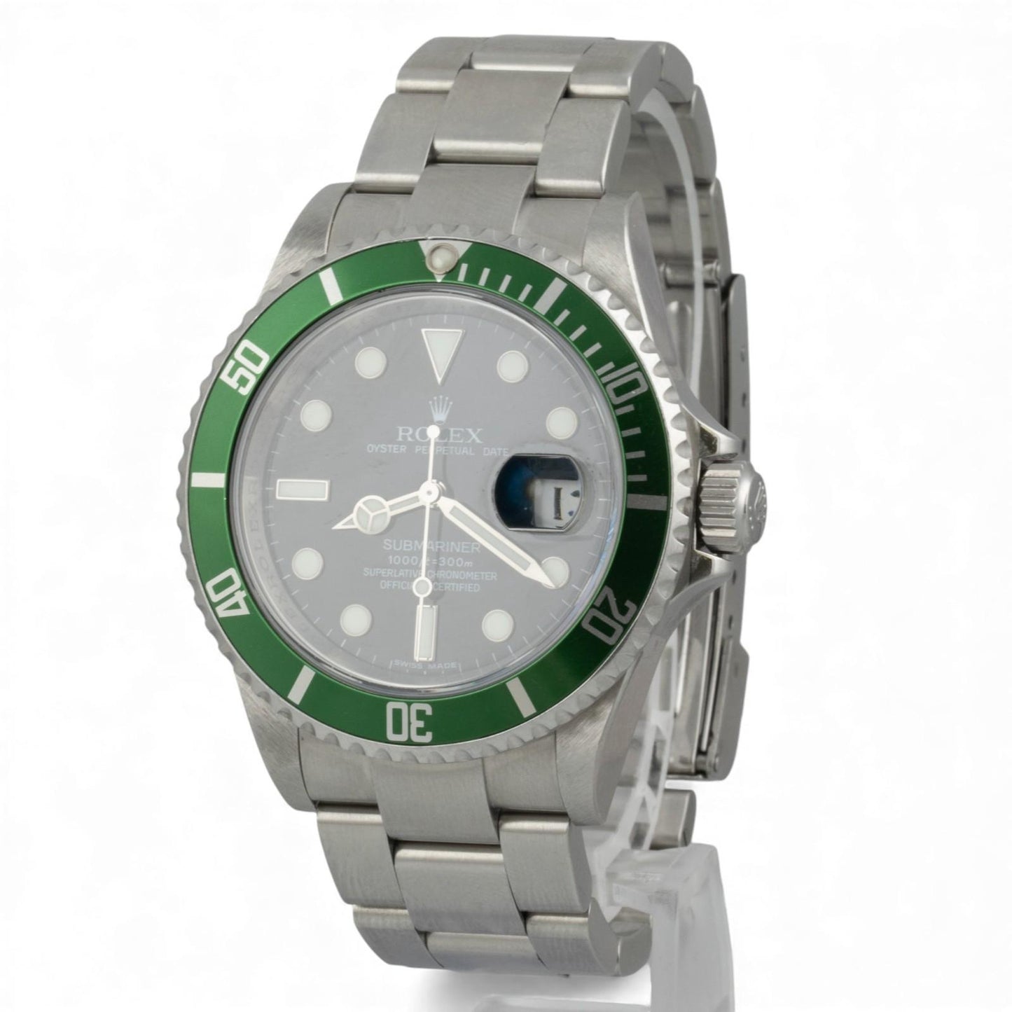 UNPOLISHED Rolex Submariner Kermit Green 40mm Watch 16610 LV 2008-9 BOX + PAPERS