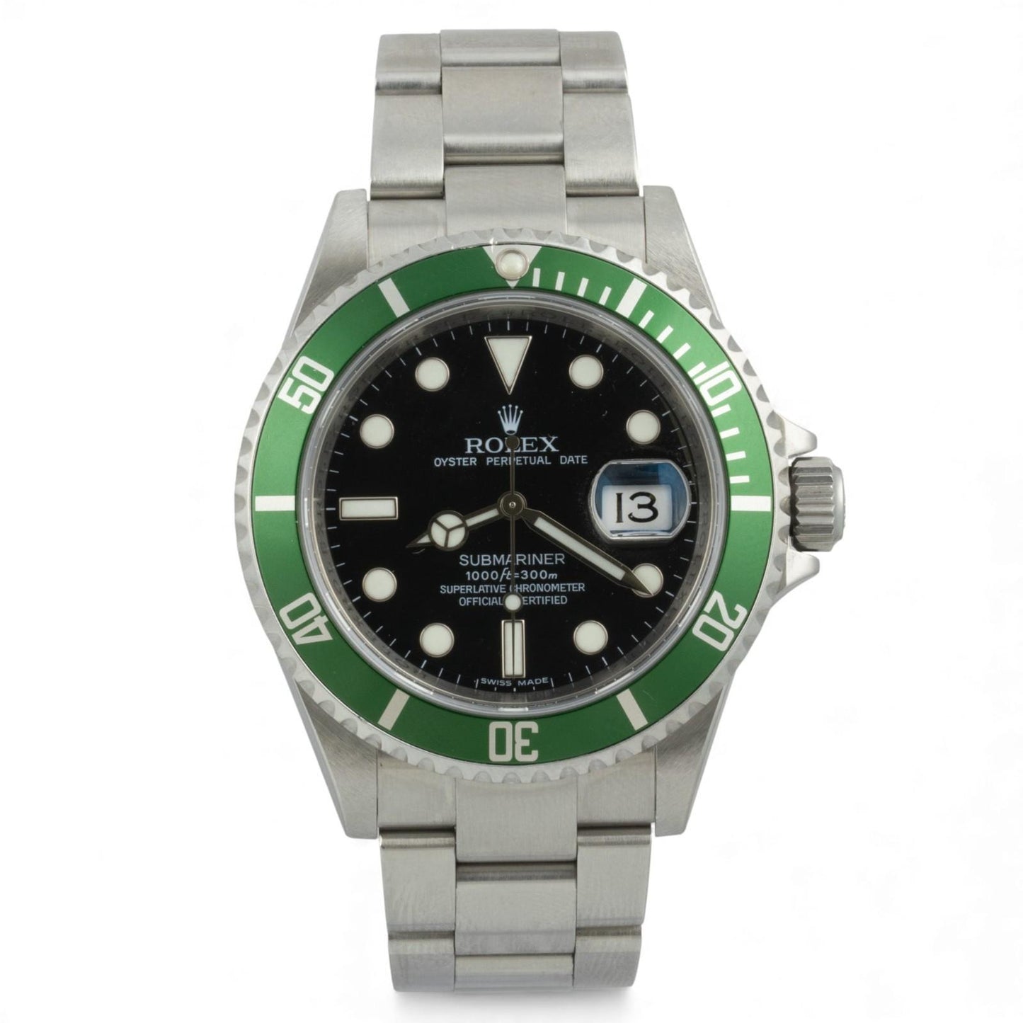 UNPOLISHED Rolex Submariner Kermit Green 40mm Watch 16610 LV 2008-9 BOX + PAPERS
