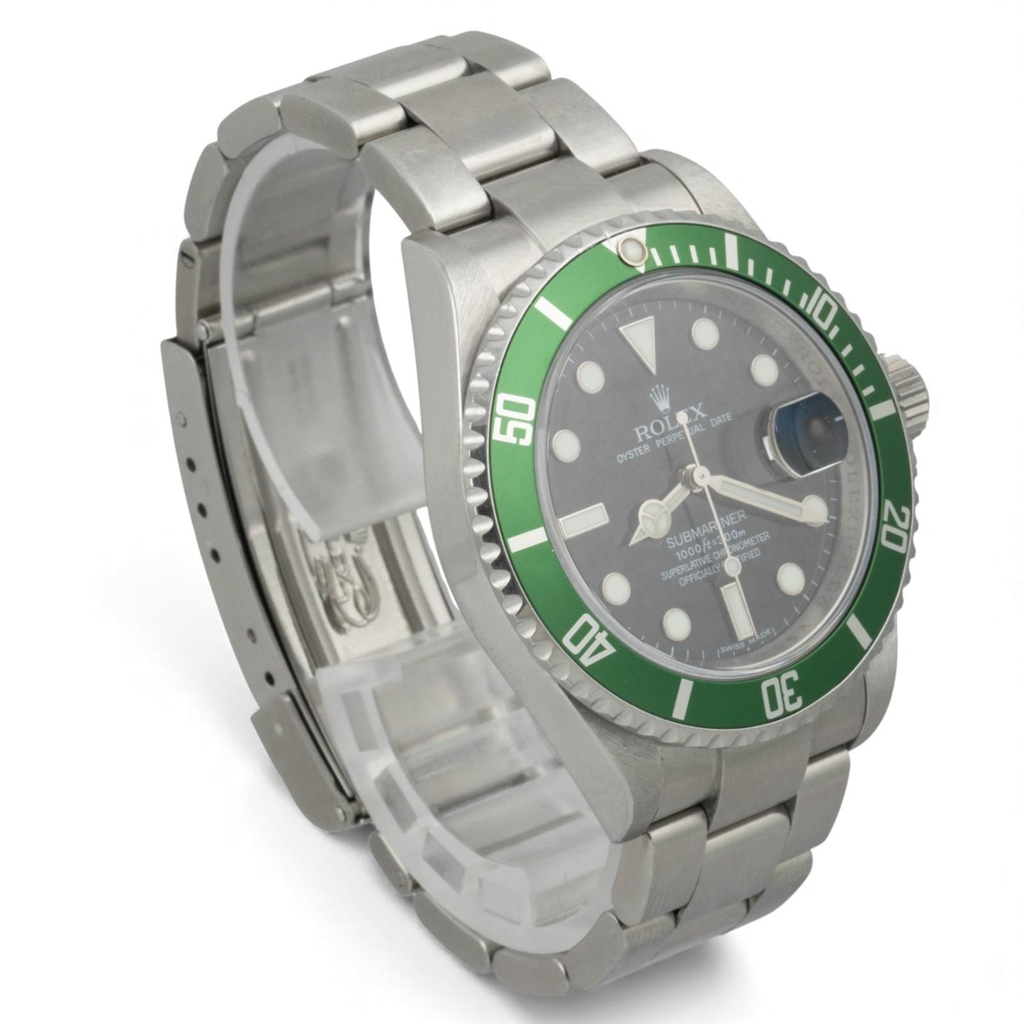 UNPOLISHED Rolex Submariner Kermit Green 40mm Watch 16610 LV 2008-9 BOX + PAPERS