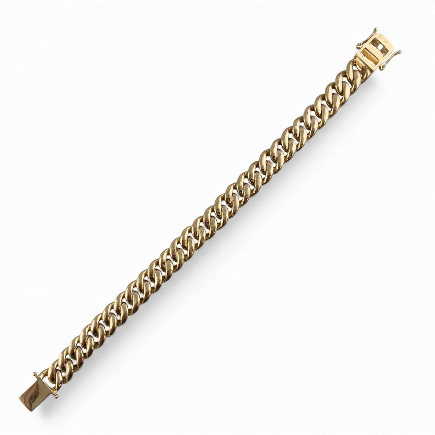 14k White & Yellow Gold Cuban 11mm Link Diamond Bracelet 3.80ctw 66.3g 8.00"