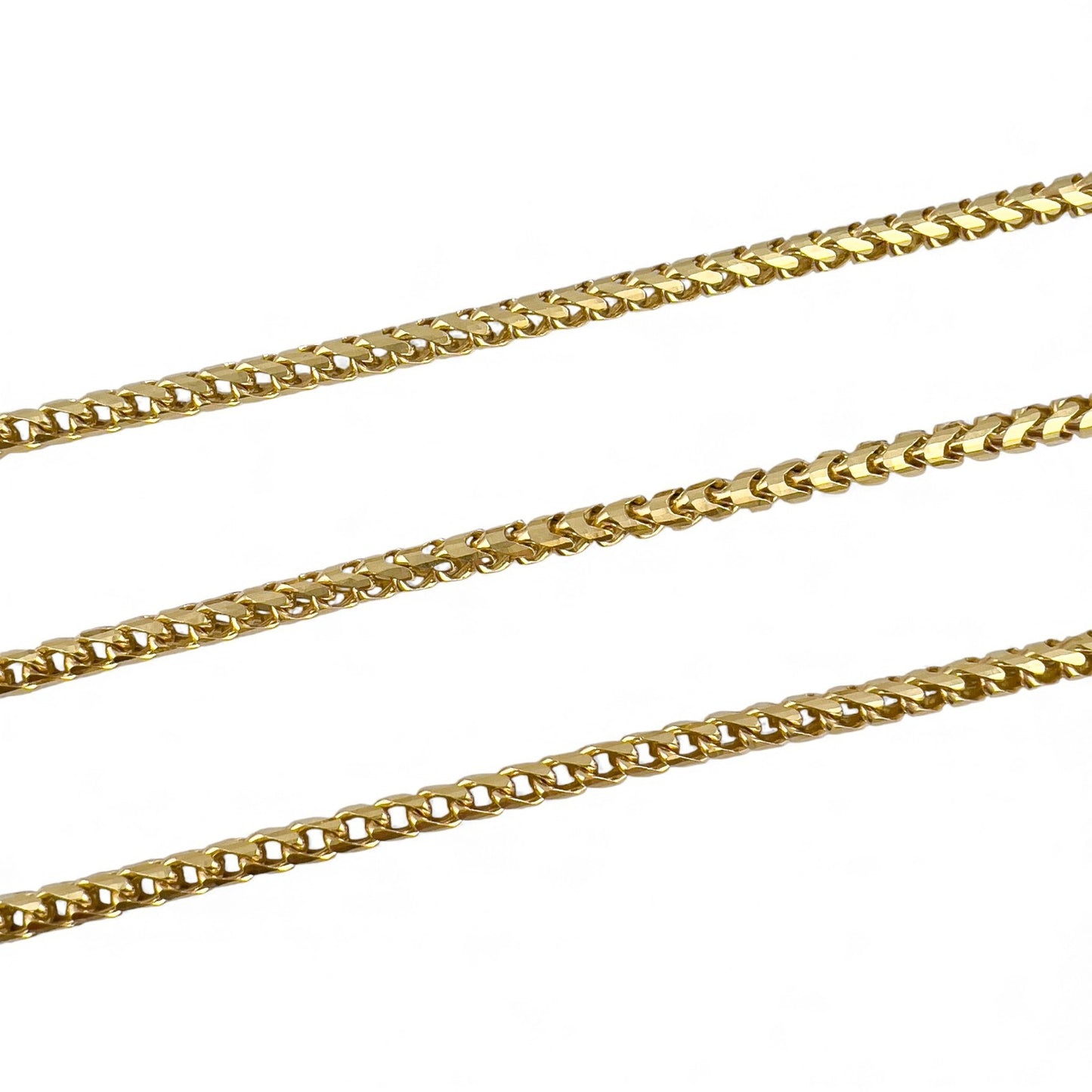 14k Yellow Gold Franco Link 4.00mm Boxy Cuban Chain Necklace 24" 52.0g