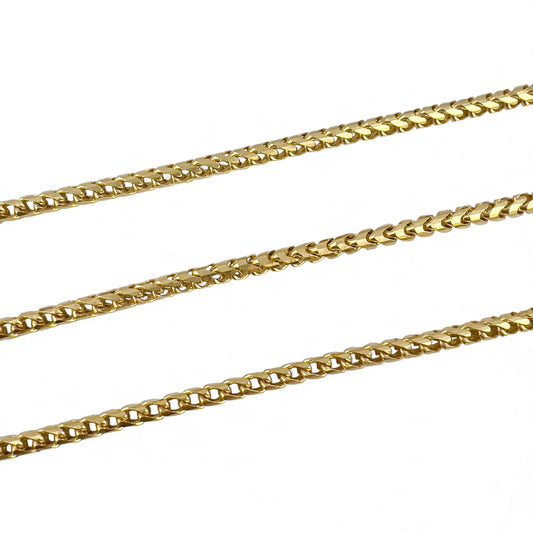 14k Yellow Gold Franco Link 4.00mm Boxy Cuban Chain Necklace 24" 52.0g