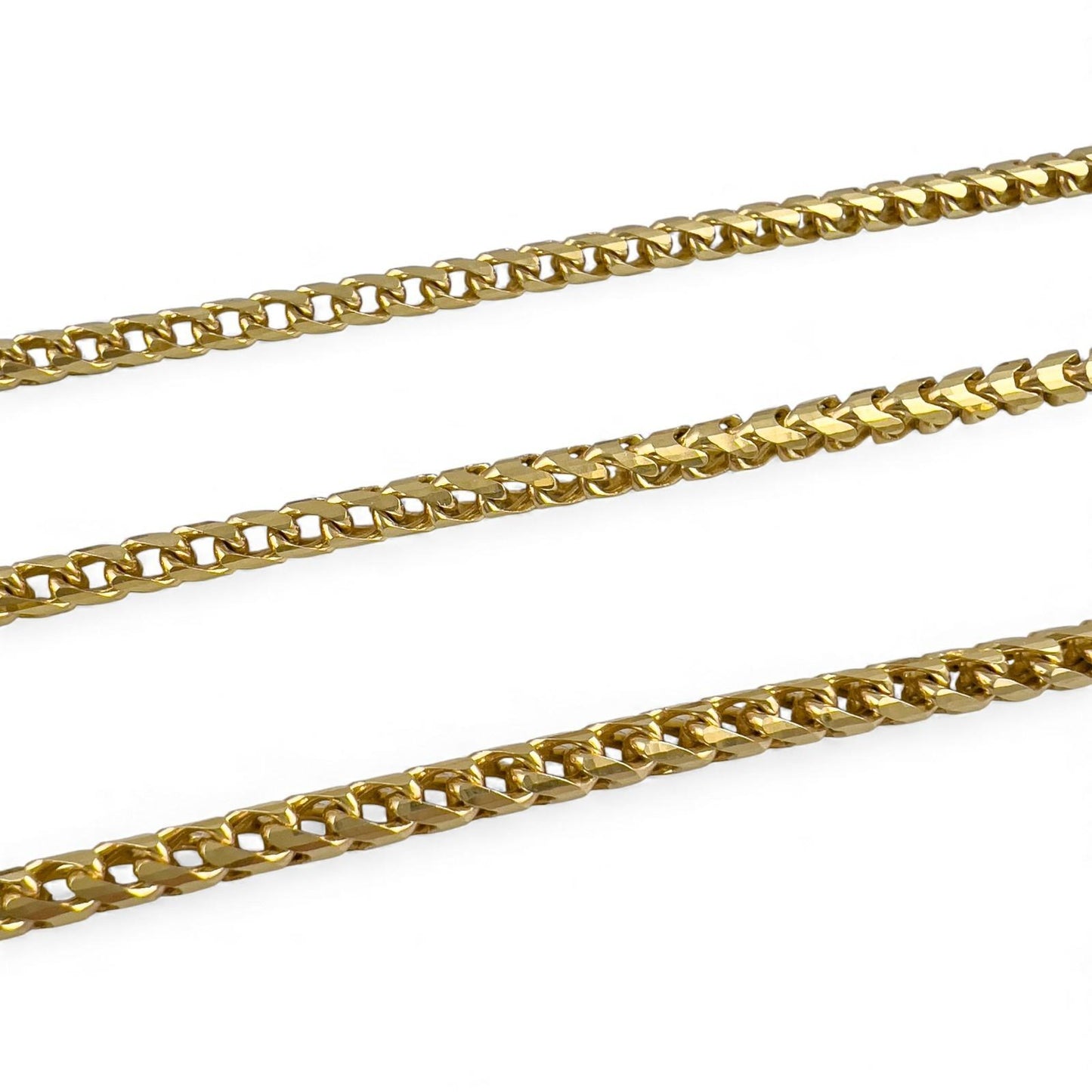 14k Yellow Gold Franco Link 4.00mm Boxy Cuban Chain Necklace 24" 52.0g