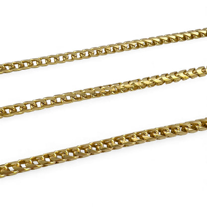 14k Yellow Gold Franco Link 4.00mm Boxy Cuban Chain Necklace 24" 52.0g