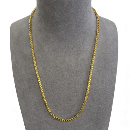 14k Yellow Gold Franco Link 4.00mm Boxy Cuban Chain Necklace 24" 52.0g