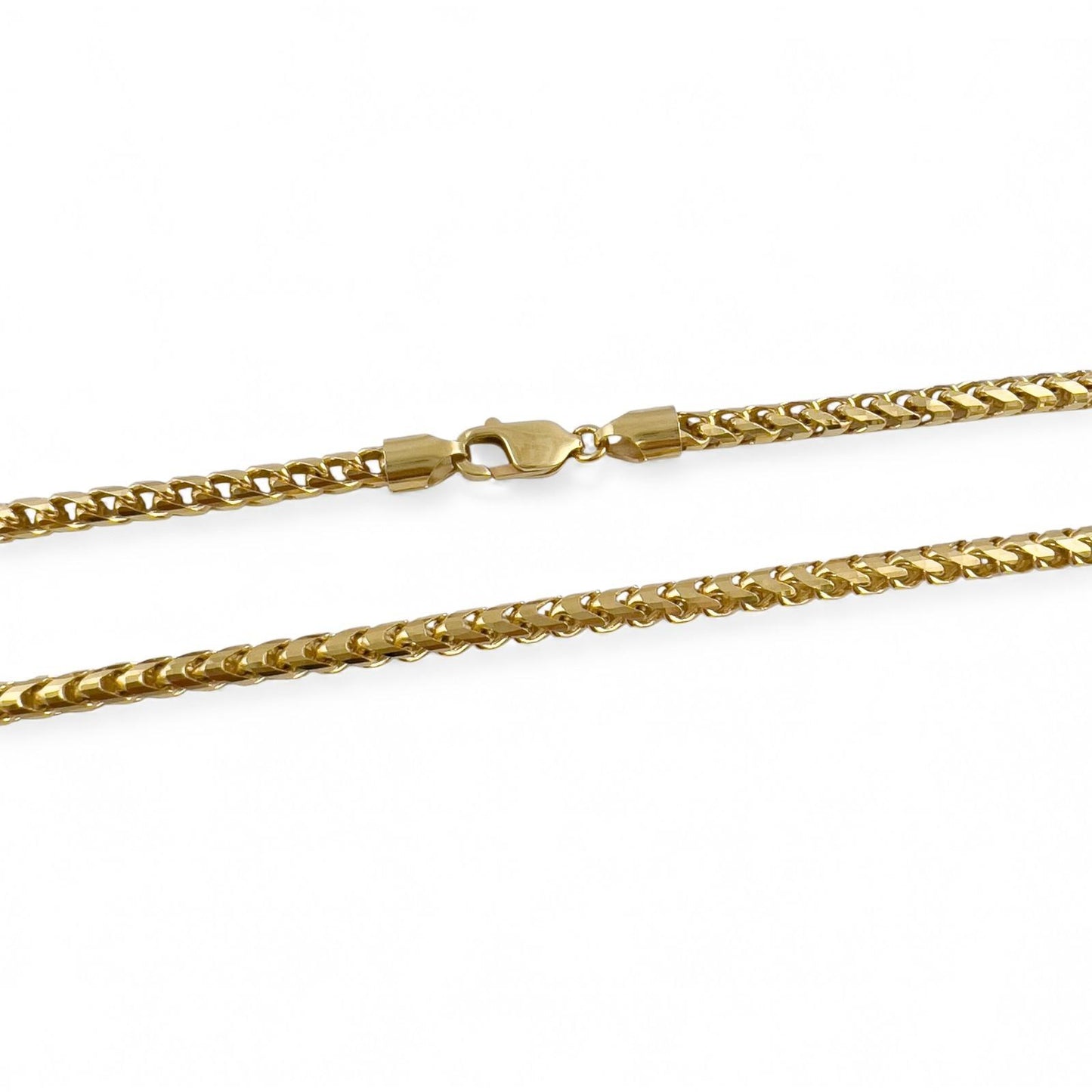14k Yellow Gold Franco Link 4.00mm Boxy Cuban Chain Necklace 24" 52.0g