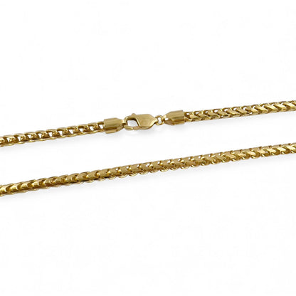 14k Yellow Gold Franco Link 4.00mm Boxy Cuban Chain Necklace 24" 52.0g