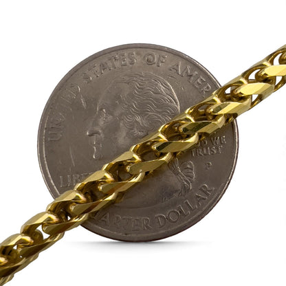 14k Yellow Gold Franco Link 4.00mm Boxy Cuban Chain Necklace 24" 52.0g