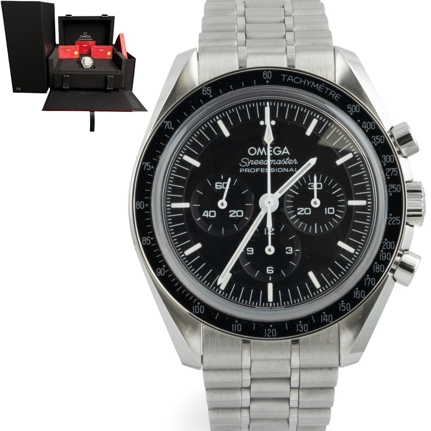 Omega Speedmaster Moonwatch 310.30.42.50.01.002 42mm SAPPHIRE SANDWICH BOX CARDS