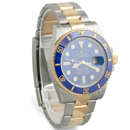 Rolex Submariner 18k Gold & Stainless Steel Blue 40mm 116613 LB BOX + PAPERS