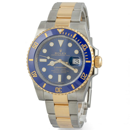 Rolex Submariner 18k Gold & Stainless Steel Blue 40mm 116613 LB BOX + PAPERS