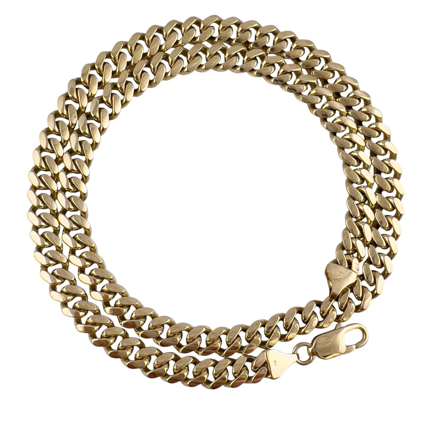 14k Yellow Gold Miami Cuban Link 7.40mm Chain Lobster Clasp Necklace 20" 75.6g