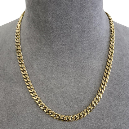 14k Yellow Gold Miami Cuban Link 7.40mm Chain Lobster Clasp Necklace 20" 75.6g