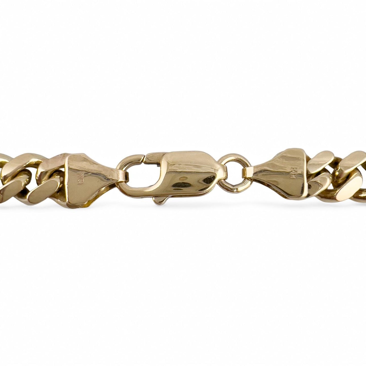 14k Yellow Gold Miami Cuban Link 7.40mm Chain Lobster Clasp Necklace 20" 75.6g