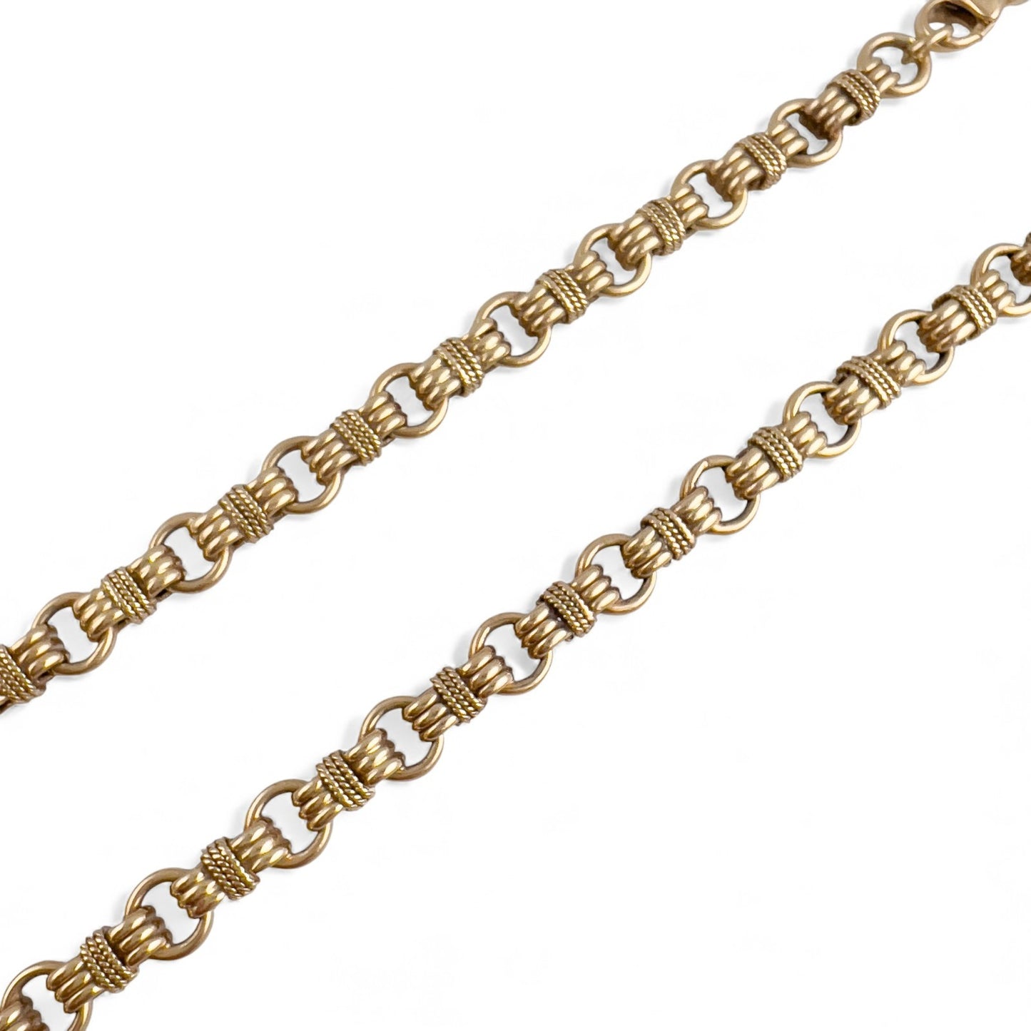 Vintage Tiffany Co. 14k Yellow Gold Twisted Rope Circle Link Choker Necklace 16"