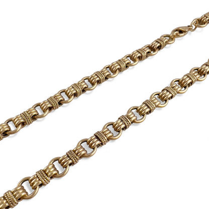 Vintage Tiffany Co. 14k Yellow Gold Twisted Rope Circle Link Choker Necklace 16"